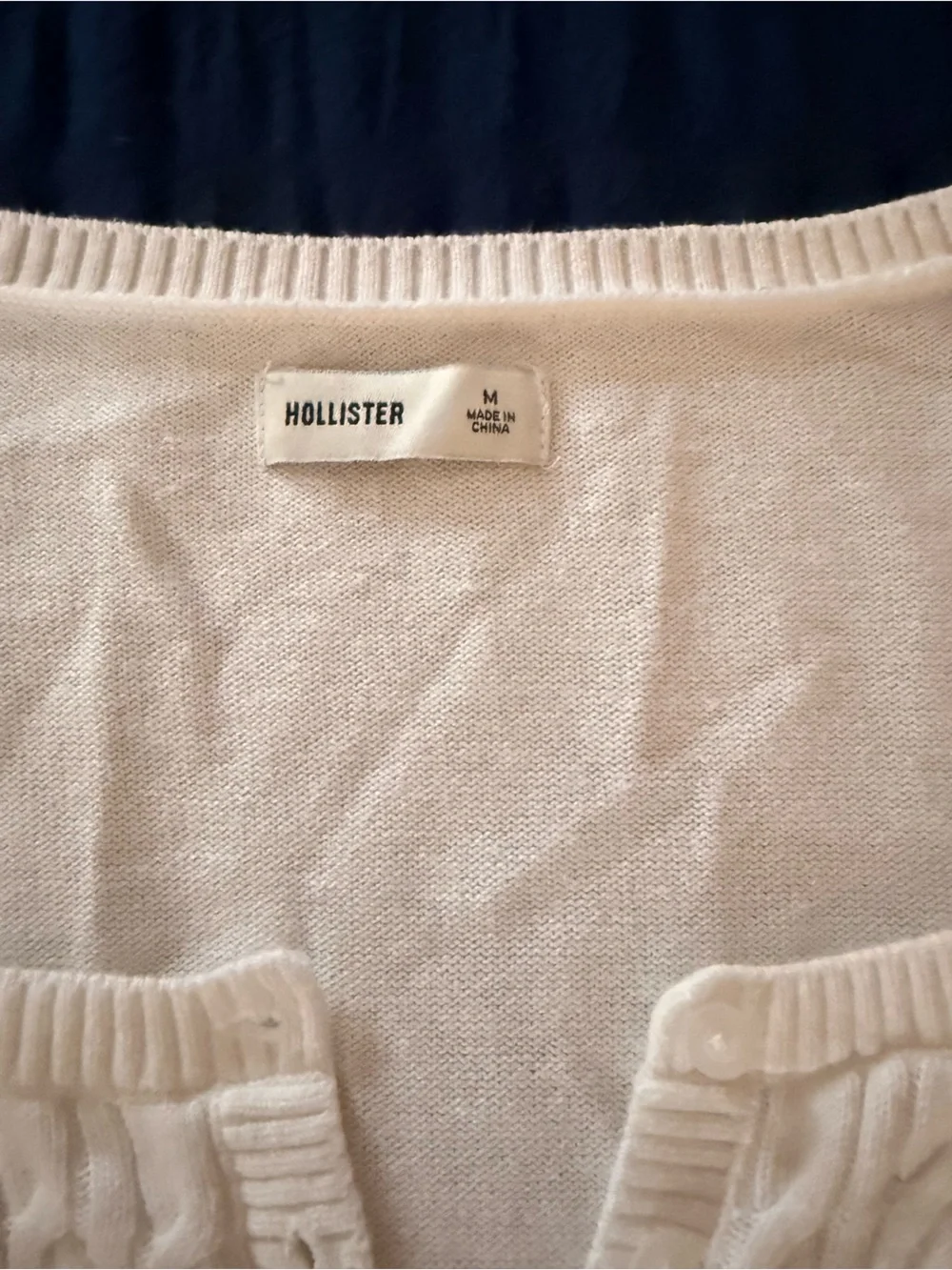 Hollister Cream Cable Knit Cardigan with Button Detail - Picture 2 of 6